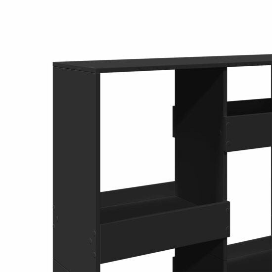 Boekenkast 100X33X Bewerkt Hout 135 cm Zwart
