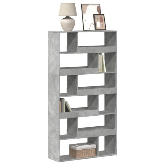 Boekenkast 100X33X187,5 Cm Bewerkt Hout 187.5 cm Betongrijs
