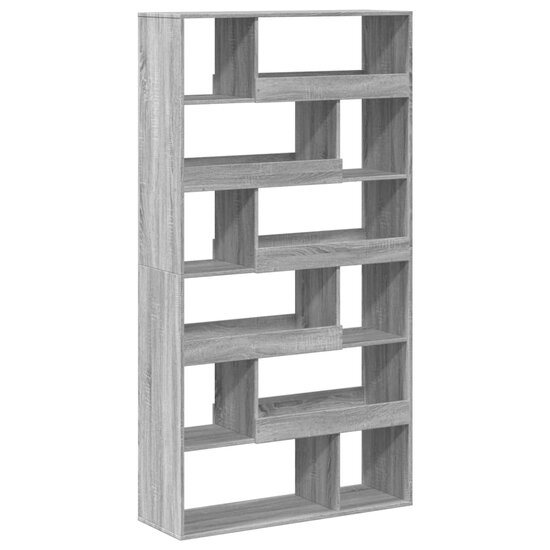 Boekenkast 100X33X187,5 Cm Bewerkt Hout Eikenkleur 187.5 cm Grijs sonoma