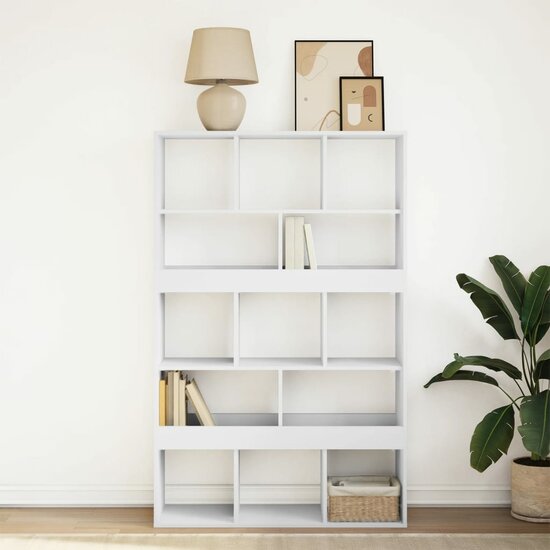 Boekenkast 100X33X156,5 Cm Bewerkt Hout 156.5 cm Wit