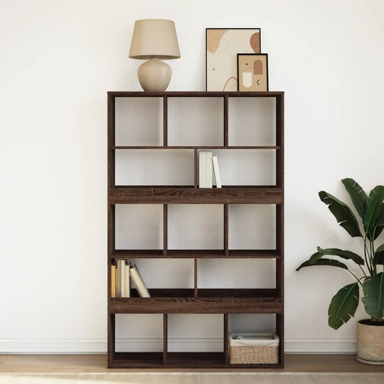 Boekenkast 100X33X156,5 Cm Bewerkt Hout Ig 156.5 cm bruin eikenkleur