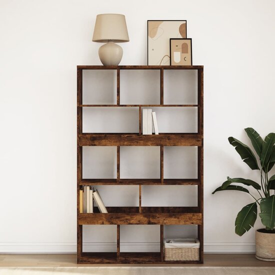 Boekenkast 100X33X156,5 Cm Bewerkt Hout Kleurig 156.5 cm Gerookt eiken