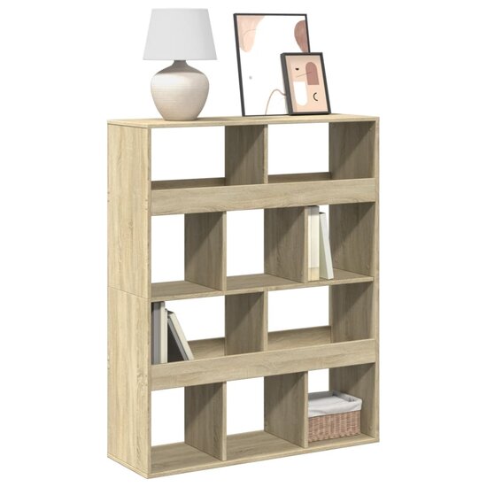 Boekenkast 100X33X125,5 Cm Bewerkt Hout Kleurig 125.5 cm Sonoma eiken