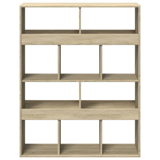 Boekenkast 100X33X125,5 Cm Bewerkt Hout Kleurig 125.5 cm Sonoma eiken