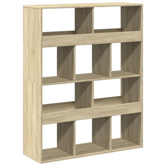 Boekenkast 100X33X125,5 Cm Bewerkt Hout Kleurig 125.5 cm Sonoma eiken
