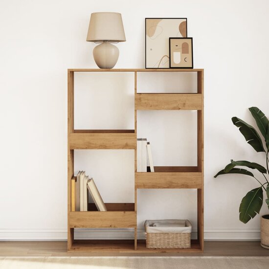 Boekenkast 100X33X Bewerkt Hout Artisanaal Eikenkleur 135 cm artisanaal eikenkleurig