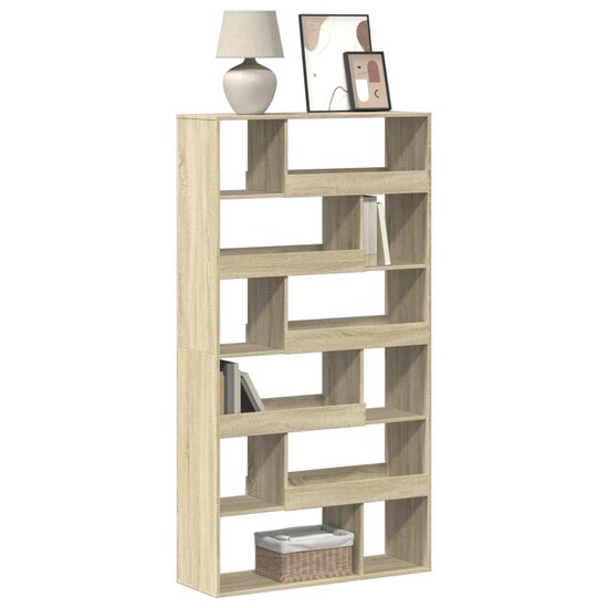 Boekenkast 100X33X187,5 Cm Bewerkt Hout Kleurig 187.5 cm Sonoma eiken