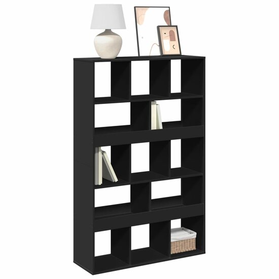 Boekenkast 100X33X156,5 Cm Bewerkt Hout 156.5 cm Zwart