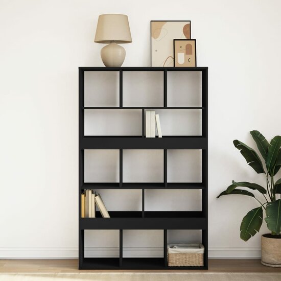 Boekenkast 100X33X156,5 Cm Bewerkt Hout 156.5 cm Zwart