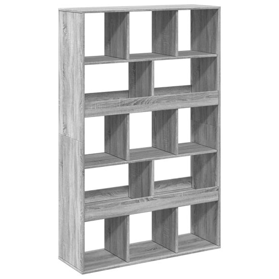 Boekenkast 100X33X156,5 Cm Bewerkt Hout Eikenkleur 156.5 cm Grijs sonoma