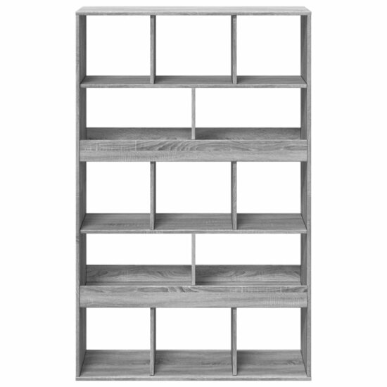 Boekenkast 100X33X156,5 Cm Bewerkt Hout Eikenkleur 156.5 cm Grijs sonoma