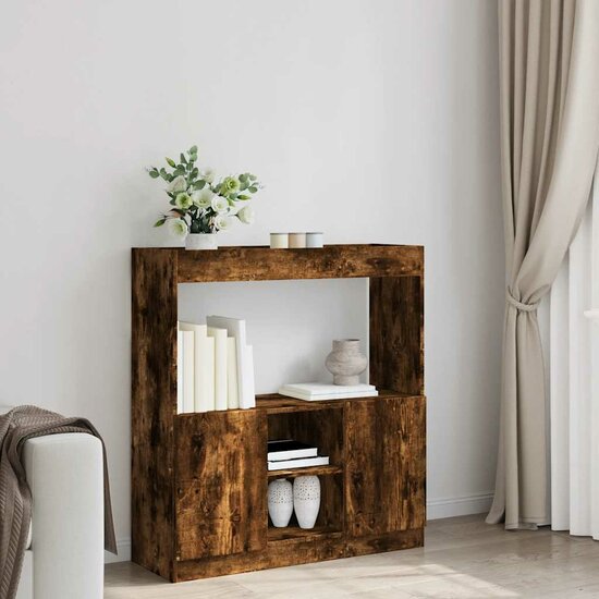 Hoge Kast 92X33X Bewerkt Hout Kleurig Gerookt Eiken 92 cm 100 cm
