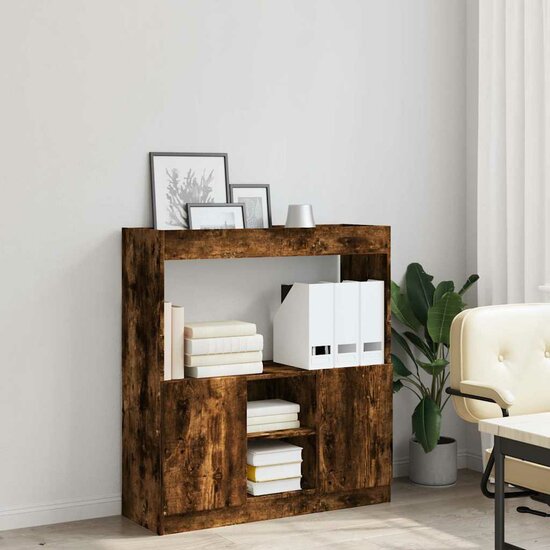 Hoge Kast 92X33X Bewerkt Hout Kleurig Gerookt Eiken 92 cm 100 cm