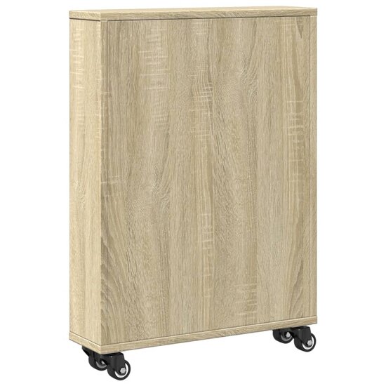 Opbergtrolley Smal 48X13X68 Cm Bewerkt Hout Kleurig Sonoma eiken