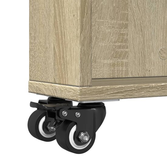 Opbergtrolley Smal 48X13X68 Cm Bewerkt Hout Kleurig Sonoma eiken