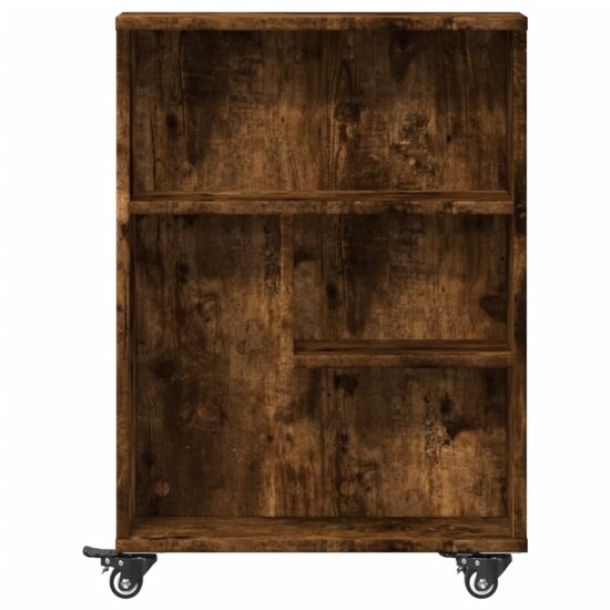 Opbergtrolley Smal 48X13X68 Cm Bewerkt Hout Kleur Gerookt eiken