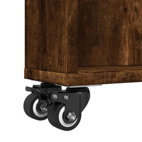 Opbergtrolley Smal 48X13X68 Cm Bewerkt Hout Kleur Gerookt eiken