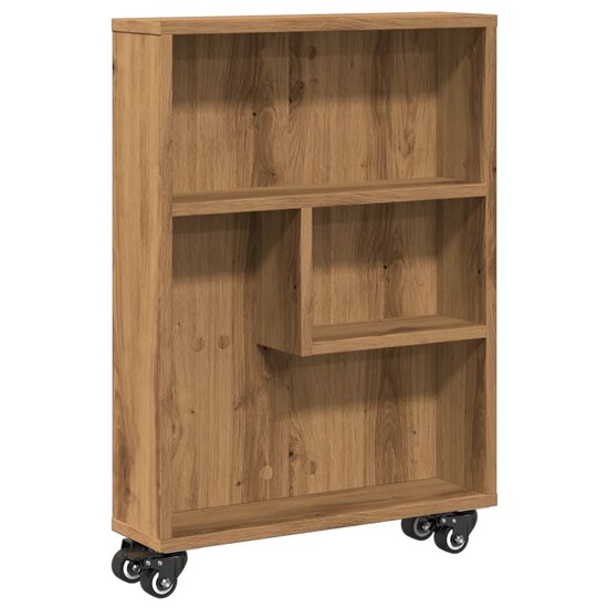 Opbergtrolley Smal 48X13X68 Cm Bewerkt Hout Artisanaal Eiken artisian oak