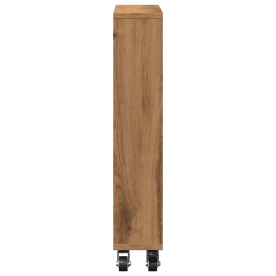 Opbergtrolley Smal 48X13X68 Cm Bewerkt Hout Artisanaal Eiken artisian oak