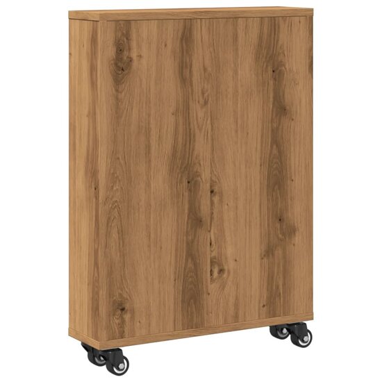 Opbergtrolley Smal 48X13X68 Cm Bewerkt Hout Artisanaal Eiken artisian oak