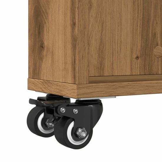 Opbergtrolley Smal 48X13X68 Cm Bewerkt Hout Artisanaal Eiken artisian oak