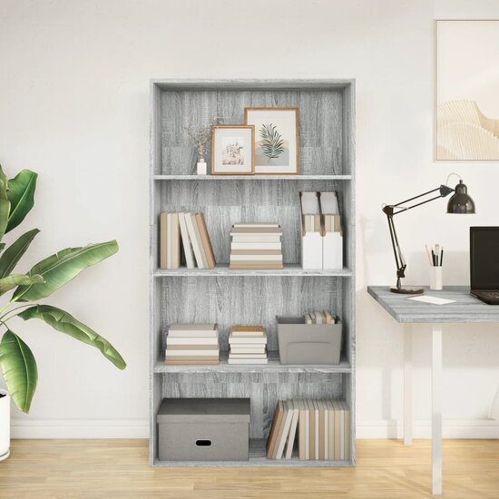 Boekenkast 80X30X Bewerkt Hout Eikenkleurig Grijs Sonoma 80 cm 152 cm