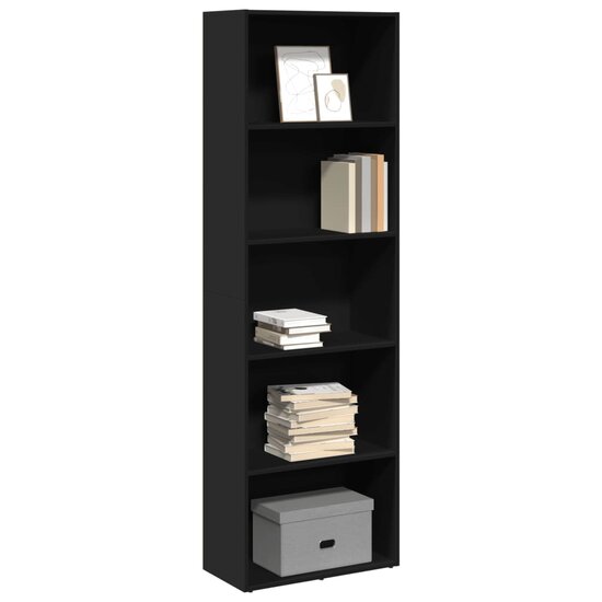 Boekenkast 60X30X Bewerkt Hout Zwart 60 cm 189 cm