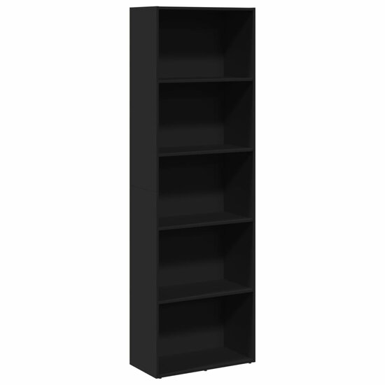 Boekenkast 60X30X Bewerkt Hout Zwart 60 cm 189 cm