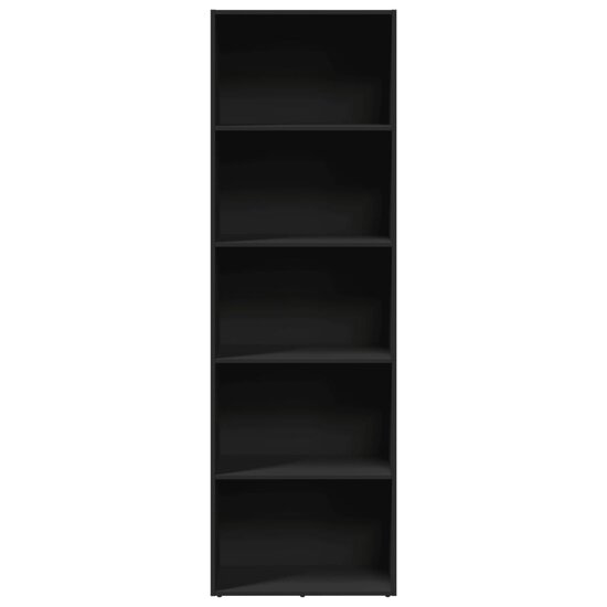 Boekenkast 60X30X Bewerkt Hout Zwart 60 cm 189 cm