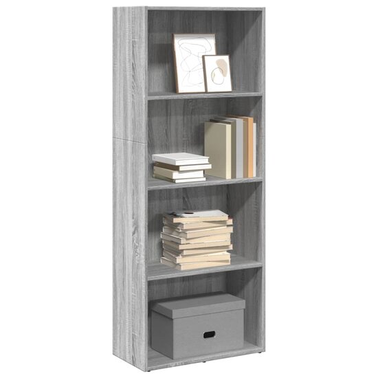 Boekenkast 60X30X Bewerkt Hout Eikenkleurig Grijs Sonoma 60 cm 152 cm