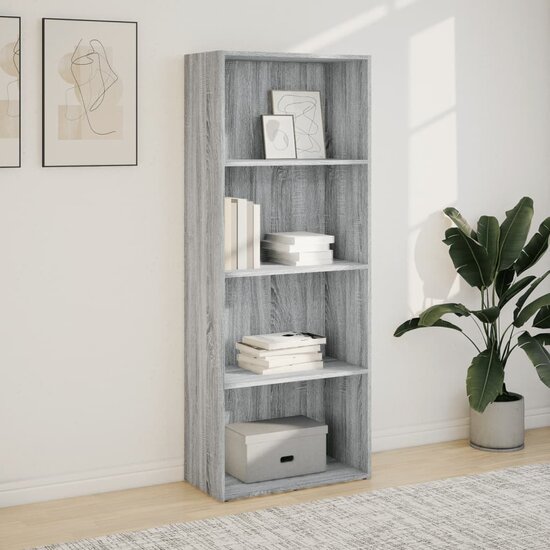 Boekenkast 60X30X Bewerkt Hout Eikenkleurig Grijs Sonoma 60 cm 152 cm