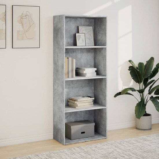 Boekenkast 60X30X Bewerkt Hout Betongrijs 60 cm 152 cm