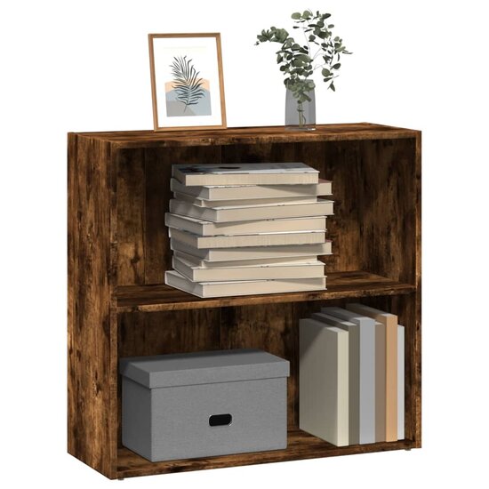 Boekenkast 80X30X Bewerkt Hout Kleurig Gerookt Eiken 80 cm 77 cm