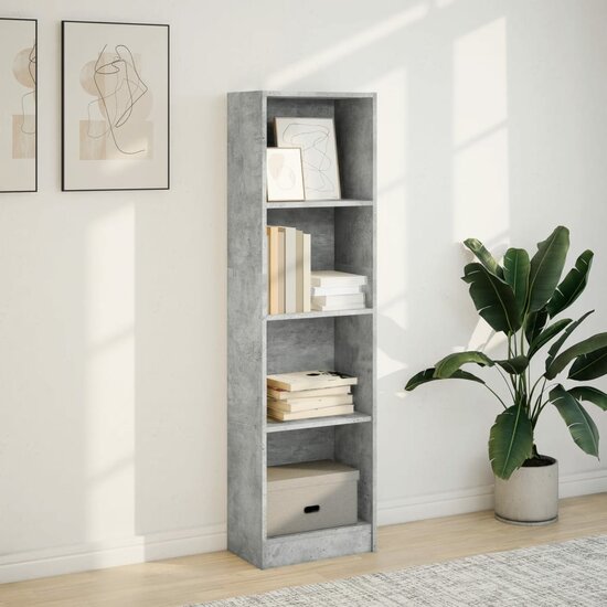Boekenkast 40X24X Bewerkt Hout Betongrijs 40 cm 143 cm