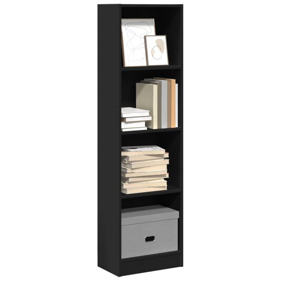 Boekenkast 40X24X Bewerkt Hout Zwart 40 cm 143 cm