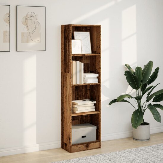 Boekenkast 40X24X Bewerkt Hout Kleurig Oud Hout 40 cm 143 cm
