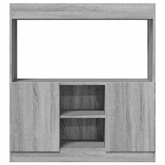 Hoge Kast 92X33X Bewerkt Hout Eikenkleurig Grijs Sonoma 92 cm 100 cm