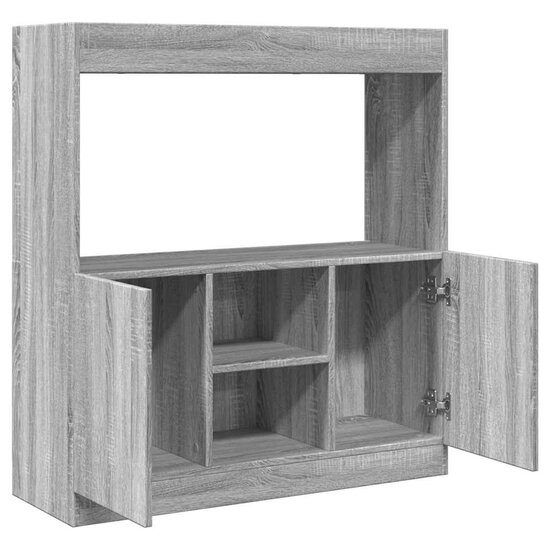 Hoge Kast 92X33X Bewerkt Hout Eikenkleurig Grijs Sonoma 92 cm 100 cm