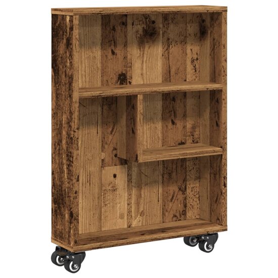 Opbergtrolley Smal 48X13X68 Cm Bewerkt Hout Kleurig Oud hout
