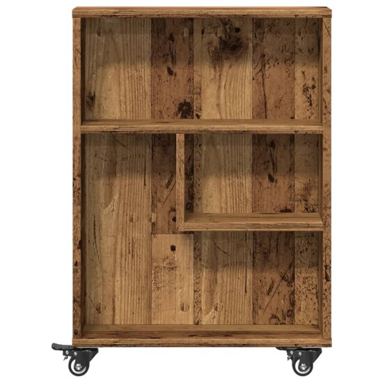 Opbergtrolley Smal 48X13X68 Cm Bewerkt Hout Kleurig Oud hout