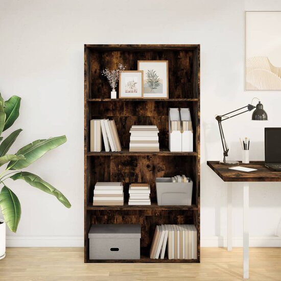 Boekenkast 80X30X Bewerkt Hout Kleurig Gerookt Eiken 80 cm 152 cm