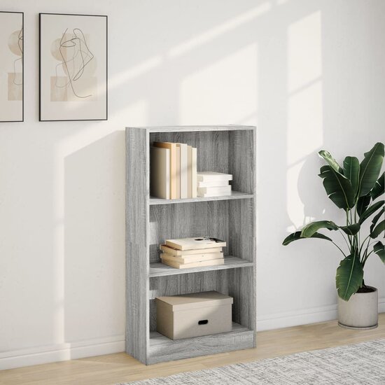 Boekenkast 60X24X Bewerkt Hout Eikenkleurig Grijs Sonoma 60 cm 109 cm
