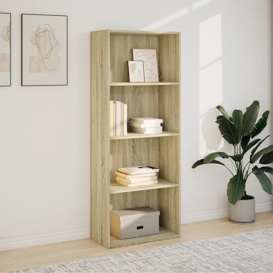 Boekenkast 60X30X Bewerkt Hout Kleurig Sonoma Eiken 60 cm 152 cm