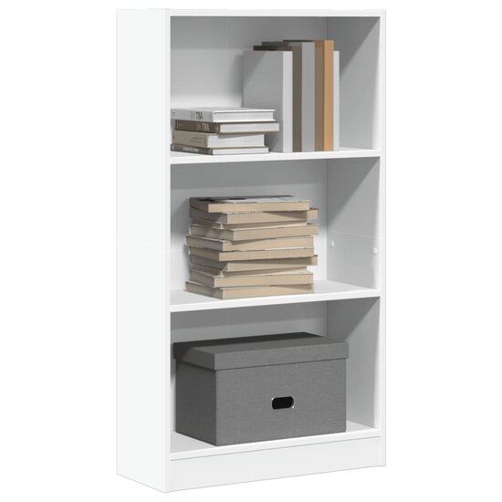 Boekenkast 60X24X Bewerkt Hout Wit 60 cm 109 cm