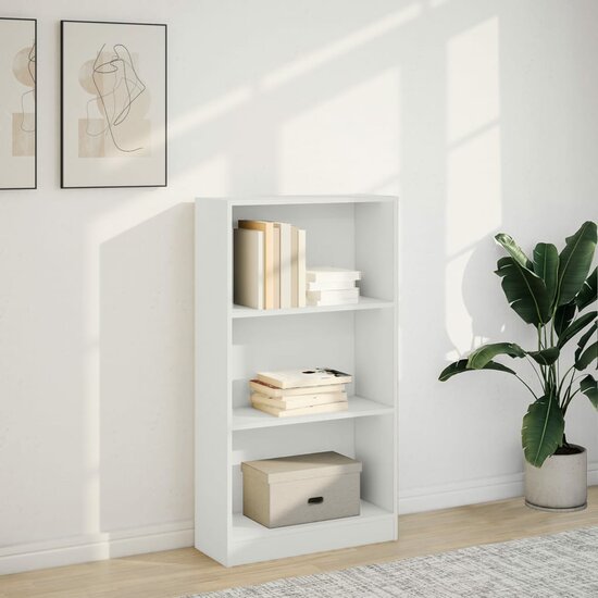 Boekenkast 60X24X Bewerkt Hout Wit 60 cm 109 cm