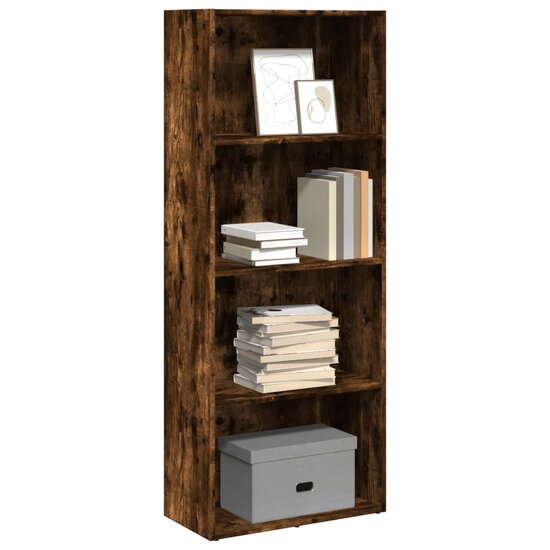 Boekenkast 60X30X Bewerkt Hout Kleurig Gerookt Eiken 60 cm 152 cm