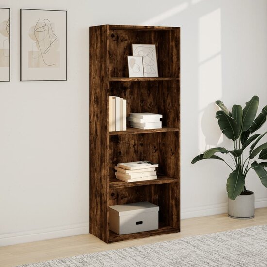 Boekenkast 60X30X Bewerkt Hout Kleurig Gerookt Eiken 60 cm 152 cm