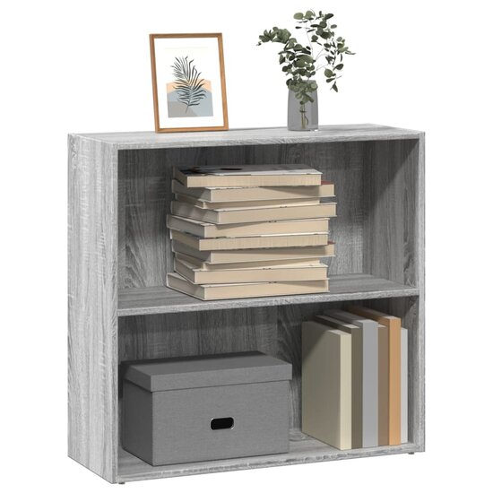 Boekenkast 80X30X Bewerkt Hout Eikenkleurig Grijs Sonoma 80 cm 77 cm