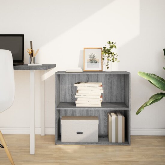 Boekenkast 80X30X Bewerkt Hout Eikenkleurig Grijs Sonoma 80 cm 77 cm