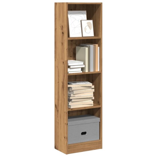 Boekenkast 40X24X Bewerkt Hout Artisanaal Kleurig Eiken 40 cm 143 cm